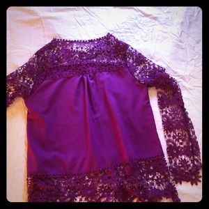 Purple top with lace trim. Free with any purchase